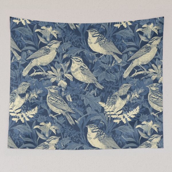 Item preview, Vintage Bird Engraving: Antique Botanical Ornithology Hatching Silhouette and Wild Birds Fan Art Poster designed and sold by benja-08.