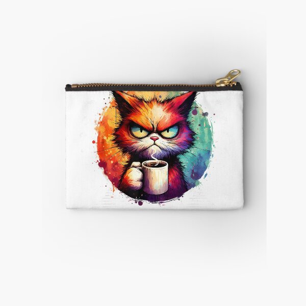 Item preview, First Of All I'm A Delight Sarcastic Angry Cat Coffee Lover T-Shirt designed and sold by gidget-gadget.