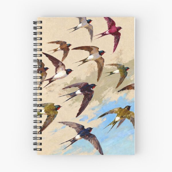 Item preview, Vintage Bird Engraving: Antique Botanical Ornithology Hatching Silhouette and Wild Birds Fan Art Poster designed and sold by benja-08.