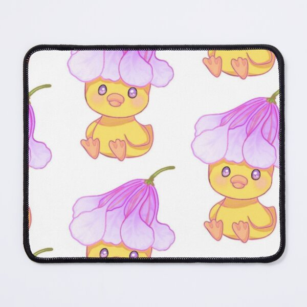 Item preview, Cute Kawaii Yellow Duck with Pink Lily Flower Hat designed and sold by ArtByPrachii.