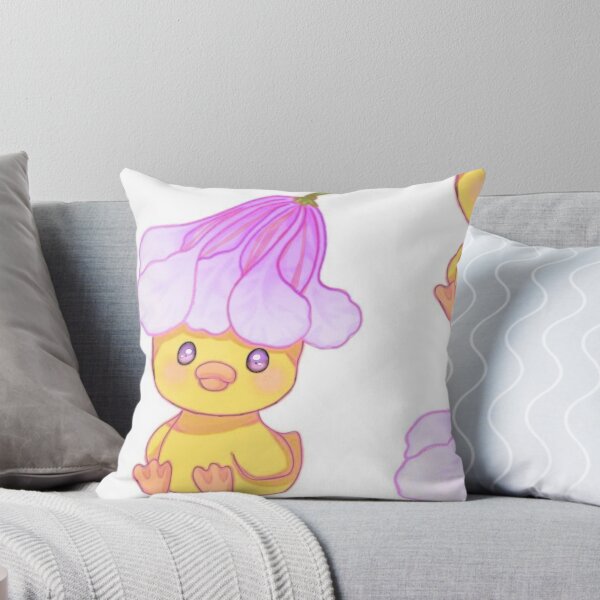 Item preview, Cute Kawaii Yellow Duck with Pink Lily Flower Hat designed and sold by ArtByPrachii.