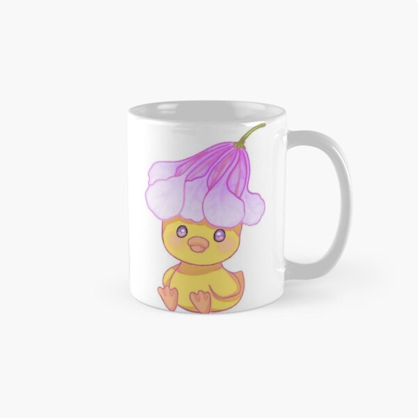 Item preview, Cute Kawaii Yellow Duck with Pink Lily Flower Hat designed and sold by ArtByPrachii.