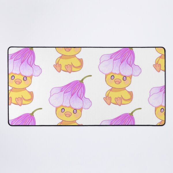 Item preview, Cute Kawaii Yellow Duck with Pink Lily Flower Hat designed and sold by ArtByPrachii.