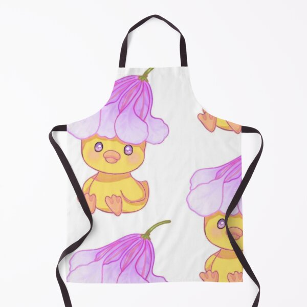 Item preview, Cute Kawaii Yellow Duck with Pink Lily Flower Hat designed and sold by ArtByPrachii.