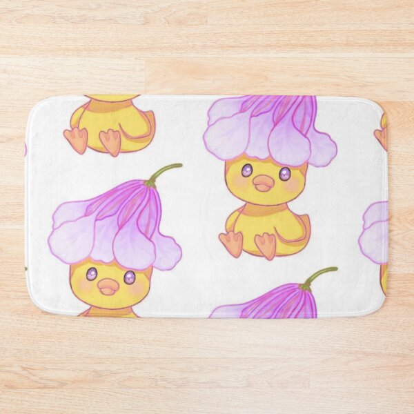 Item preview, Cute Kawaii Yellow Duck with Pink Lily Flower Hat designed and sold by ArtByPrachii.