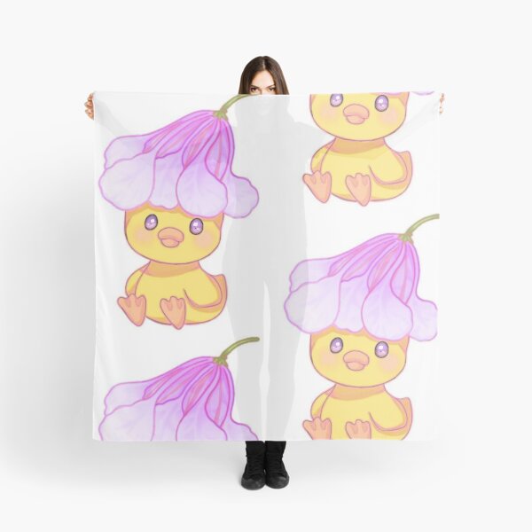Item preview, Cute Kawaii Yellow Duck with Pink Lily Flower Hat designed and sold by ArtByPrachii.