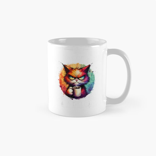 Item preview, First Of All I'm A Delight Sarcastic Angry Cat Coffee Lover T-Shirt designed and sold by gidget-gadget.