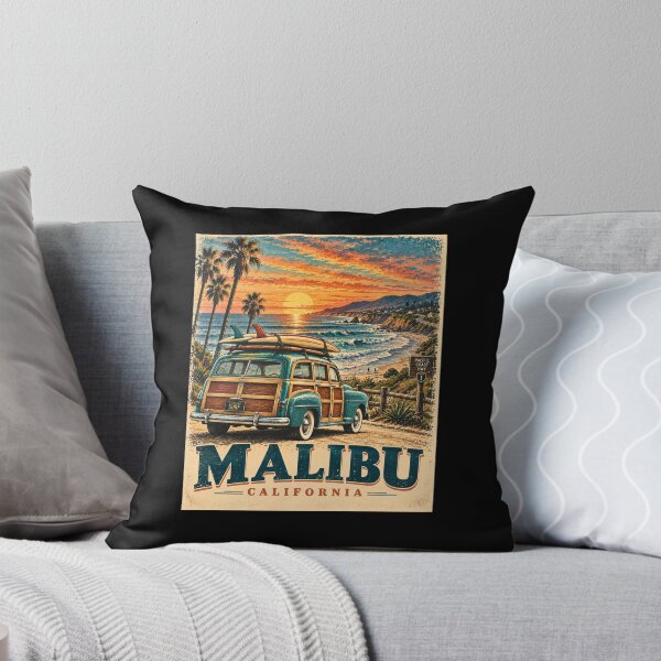Item preview, Malibu California Vintage Surf Woody designed and sold by Swanny's Custom T-shirt and Gift Designs.