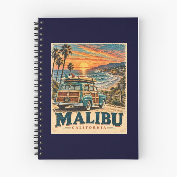 Item preview, Malibu California Vintage Surf Woody designed and sold by Swanny's Custom T-shirt and Gift Designs.