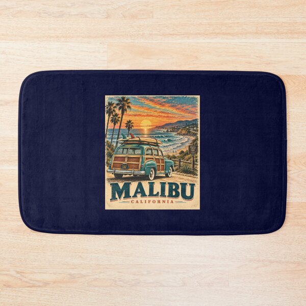 Item preview, Malibu California Vintage Surf Woody designed and sold by Swanny's Custom T-shirt and Gift Designs.