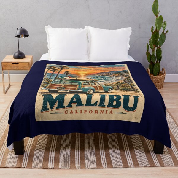 Item preview, Malibu California Vintage Surf Woody designed and sold by Swanny's Custom T-shirt and Gift Designs.