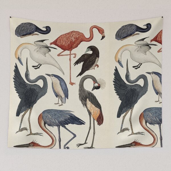 Item preview, Vintage Bird Engraving: Antique Botanical Ornithology Hatching Silhouette and Wild Birds Fan Art Poster designed and sold by benja-08.