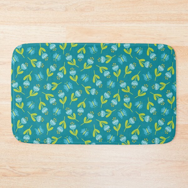 Item preview, Blue Flowers and Butterflies - Whimsical Pattern for Nature Lovers designed and sold by Mandy Porta LLC.