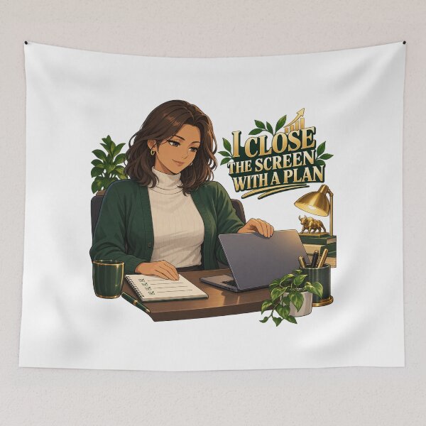 Item preview, I Close the Screen With a Plan Anime Work Life designed and sold by Bikivuno.