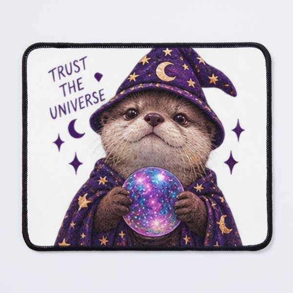 Item preview, Mystical Weasel with Moon Hat and Crystal Ball – Trust the Universe designed and sold by CosmicCutouts.