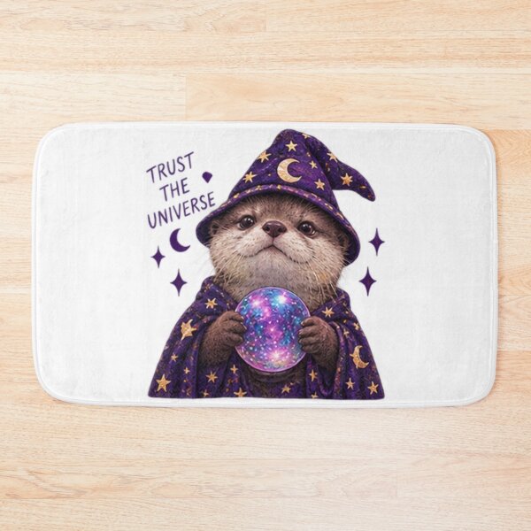 Item preview, Mystical Weasel with Moon Hat and Crystal Ball – Trust the Universe designed and sold by CosmicCutouts.