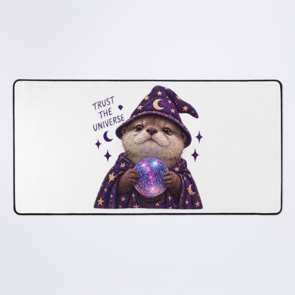 Item preview, Mystical Weasel with Moon Hat and Crystal Ball – Trust the Universe designed and sold by CosmicCutouts.