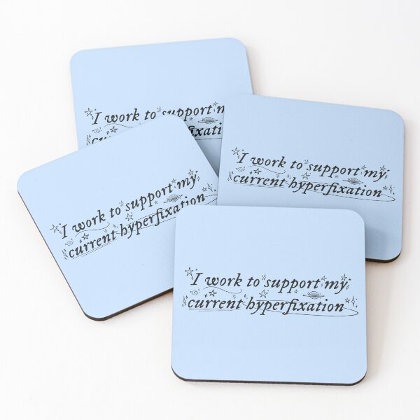 Item preview, I work to support my current hyperfixation | blue designed and sold by Sophie Louise Arts.