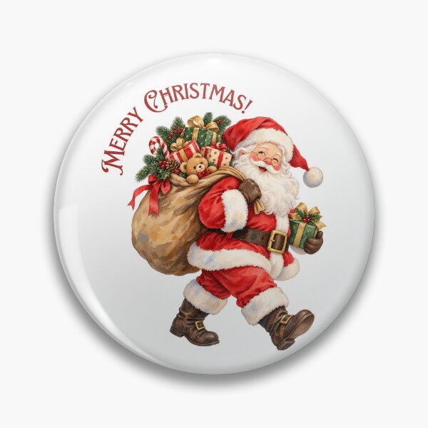 Item preview, Merry Christmas Vintage Santa with Gifts designed and sold by mycute-stickers.