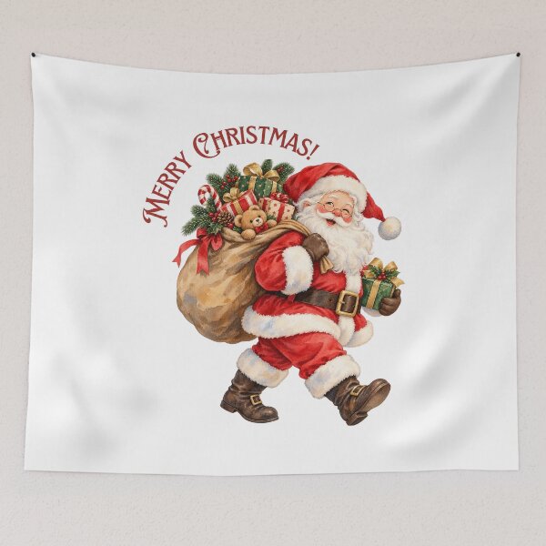 Item preview, Merry Christmas Vintage Santa with Gifts designed and sold by mycute-stickers.