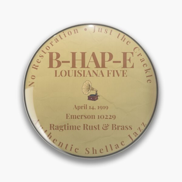 Item preview, B-HAP-E Louisiana Five 1919 Raw Shellac Jazz Coaster designed and sold by Ragtime Rust & Brass.