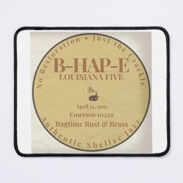 Item preview, B-HAP-E Louisiana Five 1919 Raw Shellac Jazz Coaster designed and sold by Ragtime Rust & Brass.