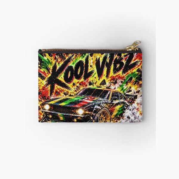 Item preview, KOOL VYBZ Rasta Muscle Car Tropical Sunset Explosion Graphic Art designed and sold by digitalbob60.