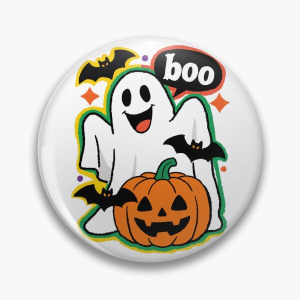 Item preview, BOO! Ghost with Pumpkin & Bats designed and sold by SugarCore.