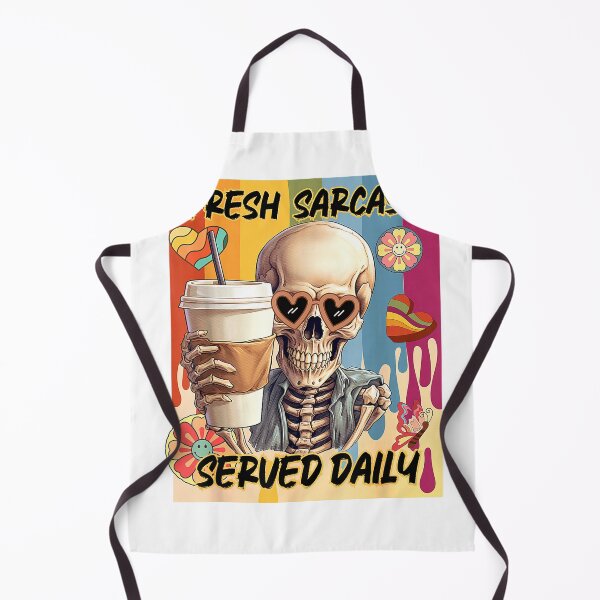 Item preview, Fresh Sarcasm Served Daily Funny Skeleton Coffee Lover T-Shirt designed and sold by gidget-gadget.