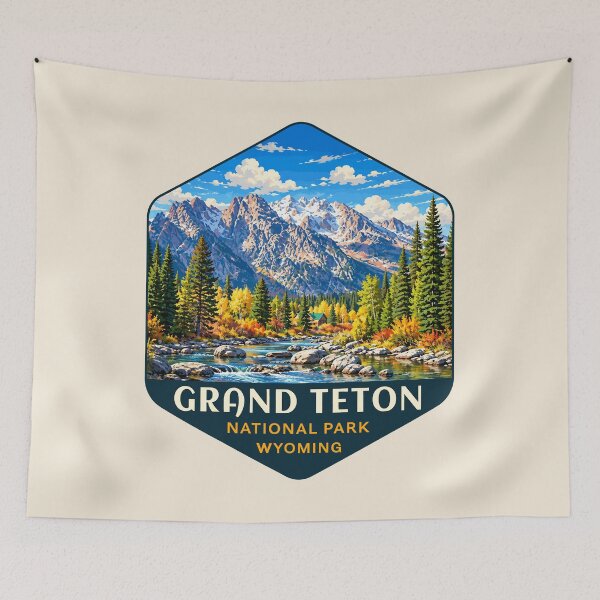 Item preview, Grand Teton National Park Retro Sticker designed and sold by Gideon Emmerich.