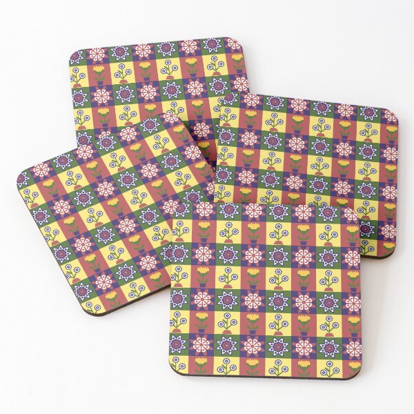 Item preview, Colorful Floral Pixel Art Traditional Bohemian Pattern designed and sold by Tanapan2529.