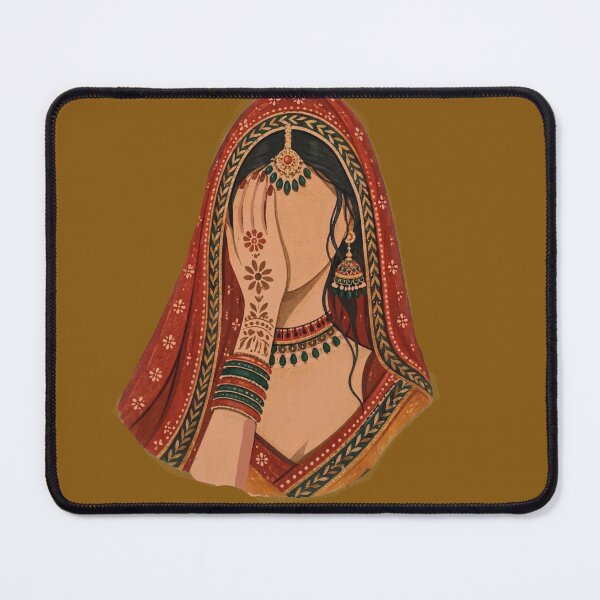 Item preview, Indian Bride Covering her Face with Shyness | Indian Beauty designed and sold by Sakshiartwork.