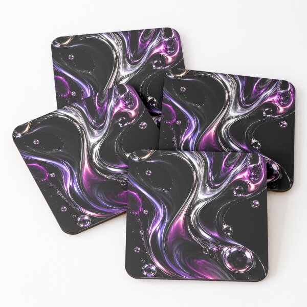 Item preview, Purple Chrome Flow — Black & Silver Abstract designed and sold by nininox.