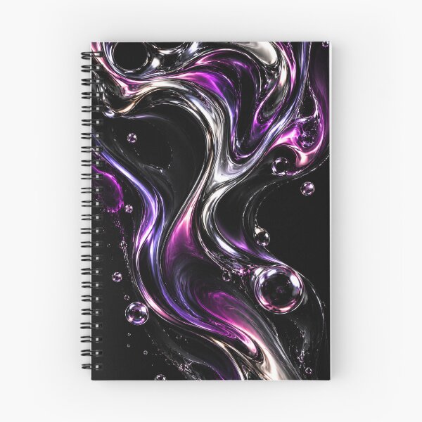 Item preview, Purple Chrome Flow — Black & Silver Abstract designed and sold by nininox.