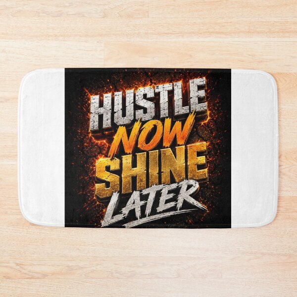 Item preview, HUSTLE NOW SHINE LATER Typography designed and sold by Bathu Designs.