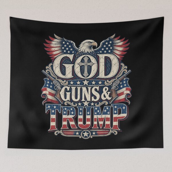 Item preview, God Guns And Trump Patriotic American Eagle Vintage Design designed and sold by Morbiusshop.