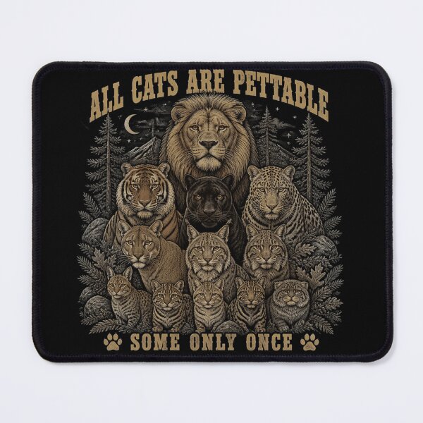 Item preview, All Cats Are Pettable Some Only Once Vintage Winter Big Cats Gift designed and sold by Zizo-DR44.
