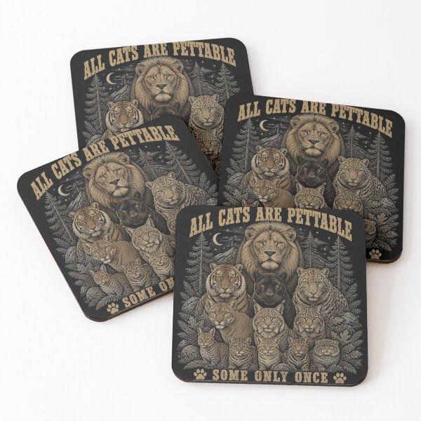Item preview, All Cats Are Pettable Some Only Once Vintage Winter Big Cats Gift designed and sold by Zizo-DR44.