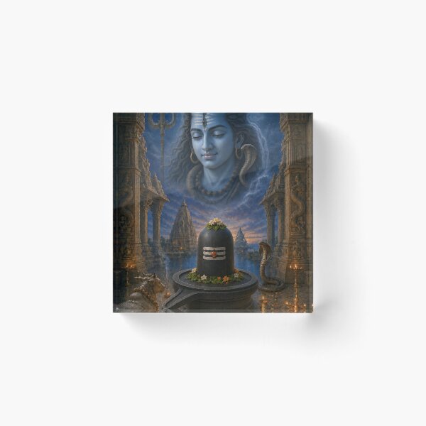 Item preview, 12 Jyotirlinga Series - Nageshwar Jyotirlinga Dwarka with Lord Shiva – Sacred Devotional Art designed and sold by Homyar.