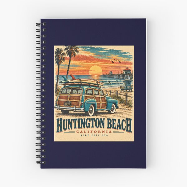 Item preview, Huntington Beach California Vintage Surf Woody designed and sold by Swanny's Custom T-shirt and Gift Designs.