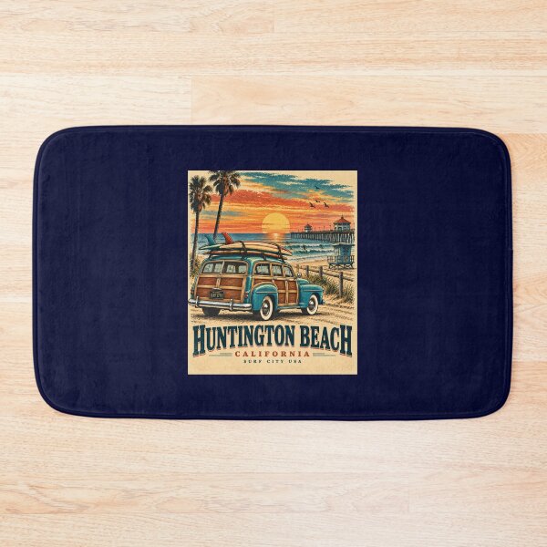 Item preview, Huntington Beach California Vintage Surf Woody designed and sold by Swanny's Custom T-shirt and Gift Designs.