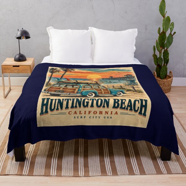 Item preview, Huntington Beach California Vintage Surf Woody designed and sold by Swanny's Custom T-shirt and Gift Designs.