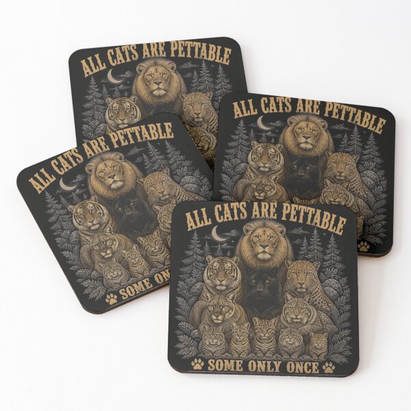 Item preview, All Cats Are Pettable Some Only Once Vintage Lion Tiger Leopard Gift designed and sold by Zizo-DR44.