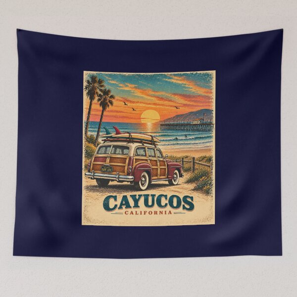 Item preview, Cayucos California Vintage Surf Woody designed and sold by Swanny's Custom T-shirt and Gift Designs.