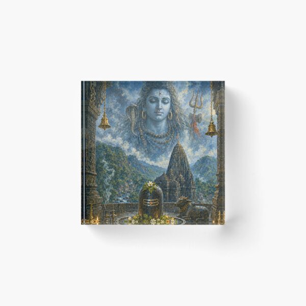 Item preview, 12-Jyotirlinga Series Trayambakeshwara Jyotirlinga with Mahadeva – Trimbakeshwar Devotional Art  designed and sold by Homyar.