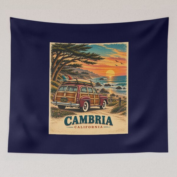 Item preview, Cambria California Vintage Surf Woody designed and sold by Swanny's Custom T-shirt and Gift Designs.