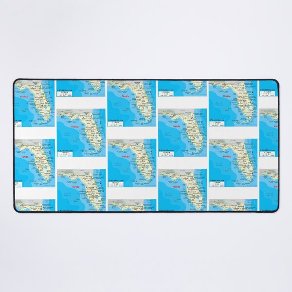 Item preview, Florida Map Cities Coast Natural Features designed and sold by ak-edabillard.