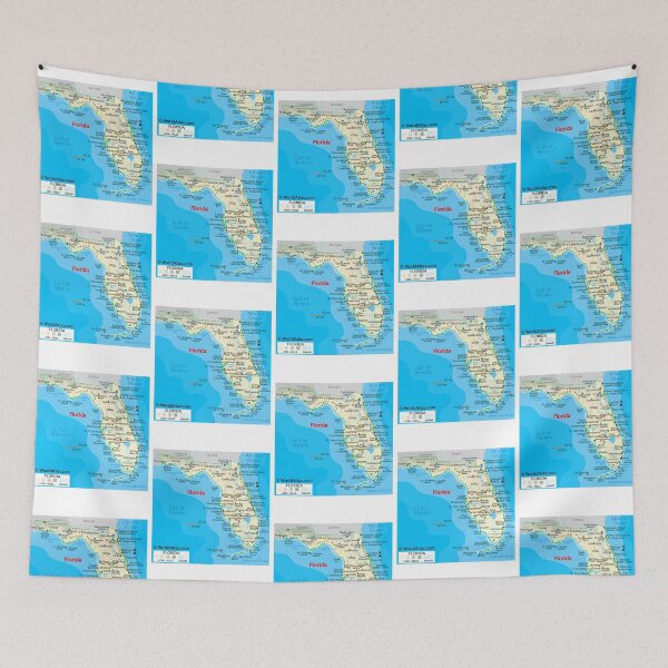 Item preview, Florida Map  Cities Coast  Natural Features designed and sold by ak-edabillard.