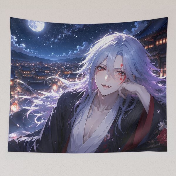 Item preview, Tengen Uzui Demon Slayer Moonlit Rooftop Serenity designed and sold by SolenneAzur.