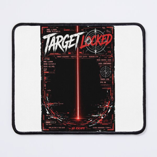 Item preview, TARGET LOCKED - Sniper Scope Red Laser HUD Tactical Streetwear designed and sold by VYBE DARK Studio.